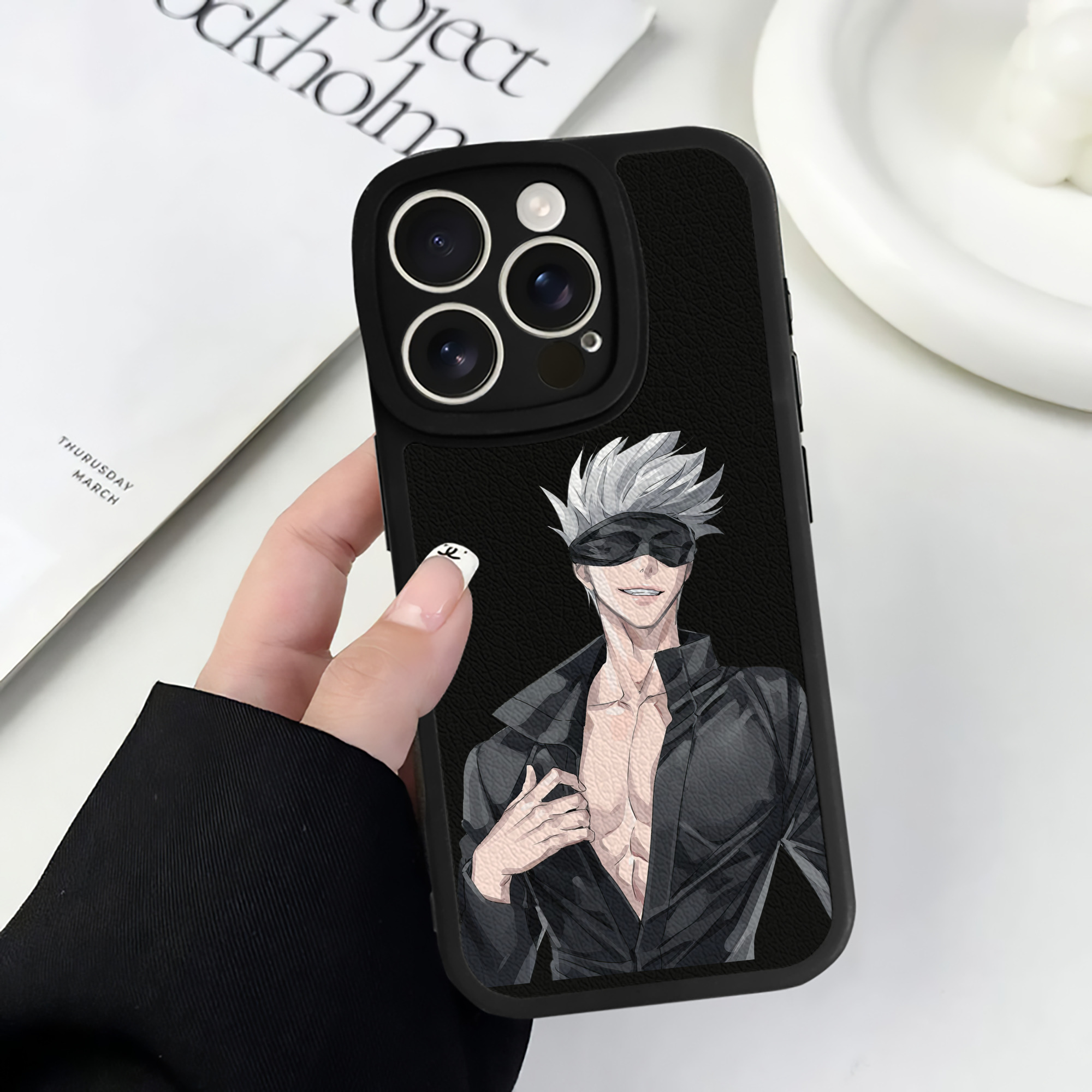 （画像用） 呪術廻戦 Jujutsu Kaisen 【iPhone 16シリーズ対応】シリコンスマホケース（レザー調） 材質：シリコン